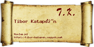 Tibor Katapán névjegykártya